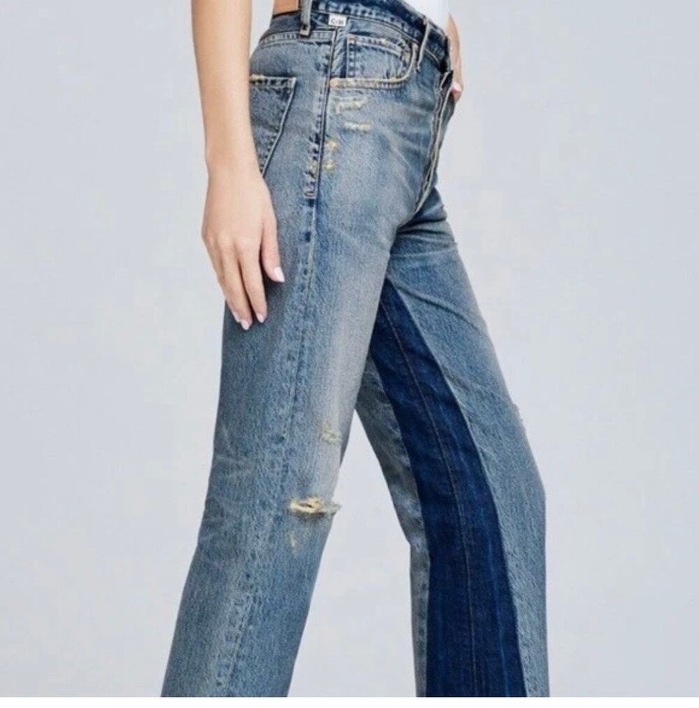 Citizens of Humanity Premium Vintage Size 27 Crop Relaxed Jeans blue grunge